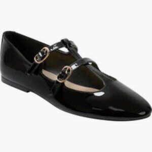 Marc Fisher Evie Patent Leather Mary-Jane T-Strap Ballerina Flats. Sz: 8